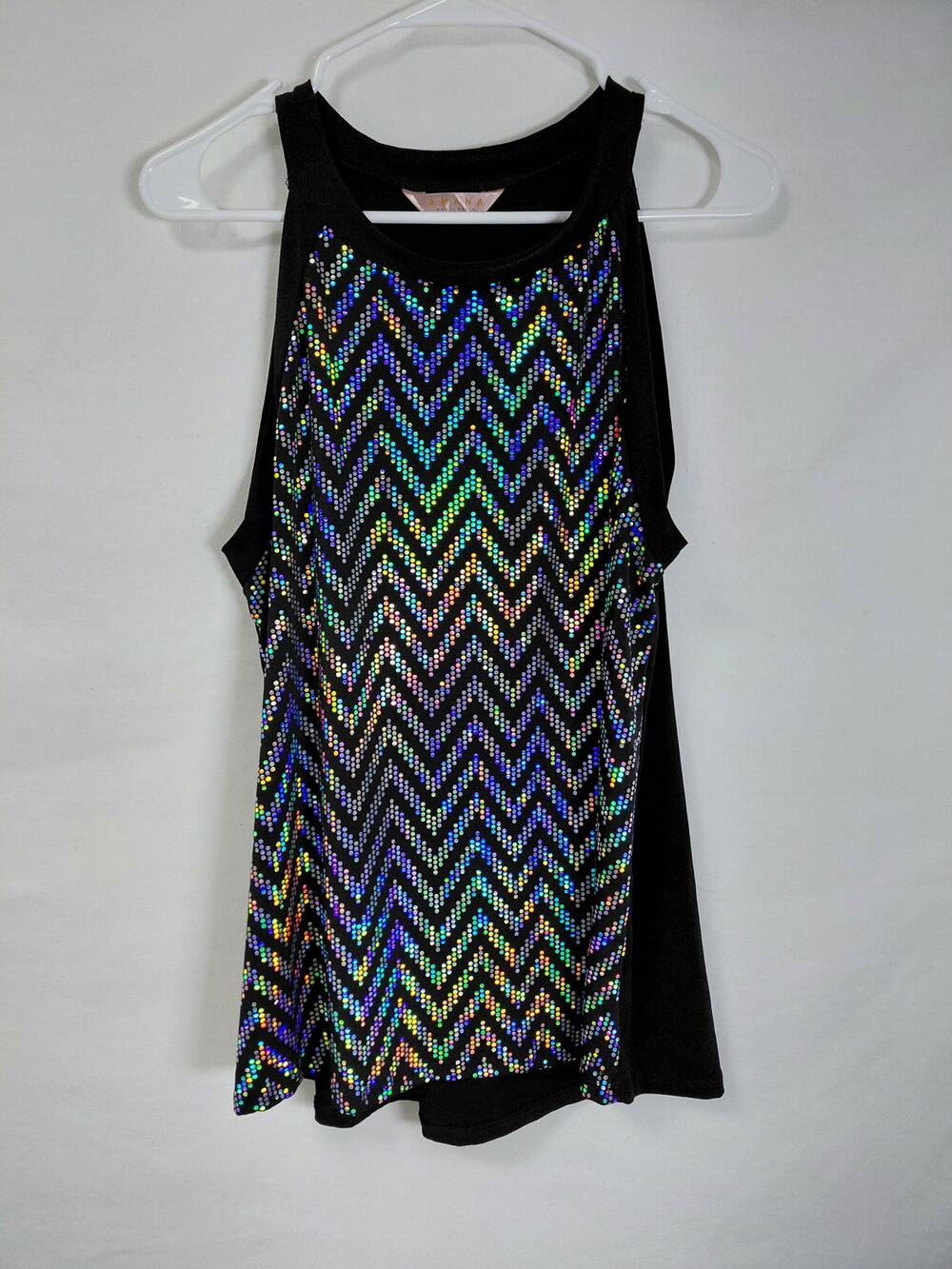 Amana Black Crew Neck Knit Sleeveless Lightweight Tank Top Women Size XL